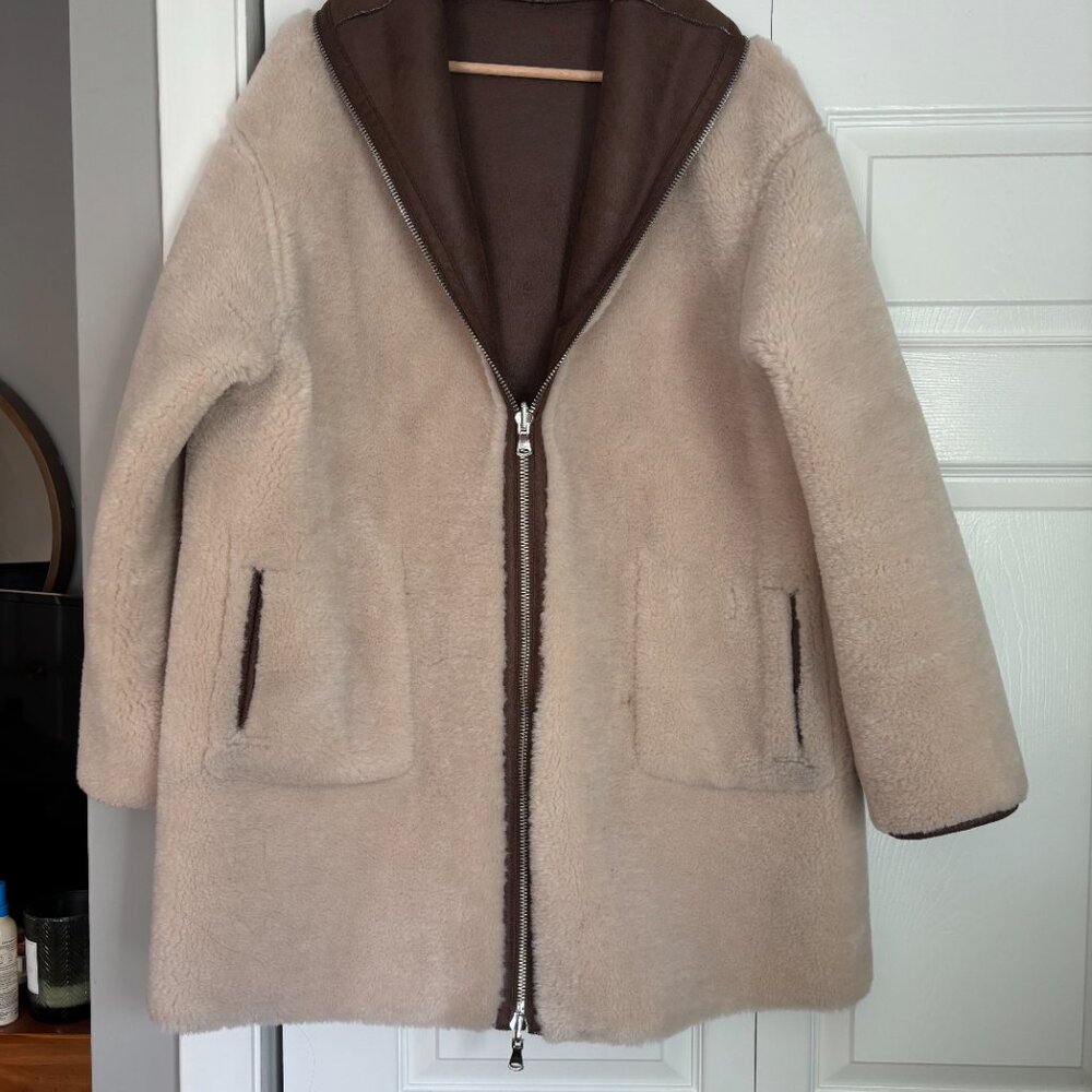 MANGO Reversible Faux Shearling-Lined Coat - Picture 6 of 10